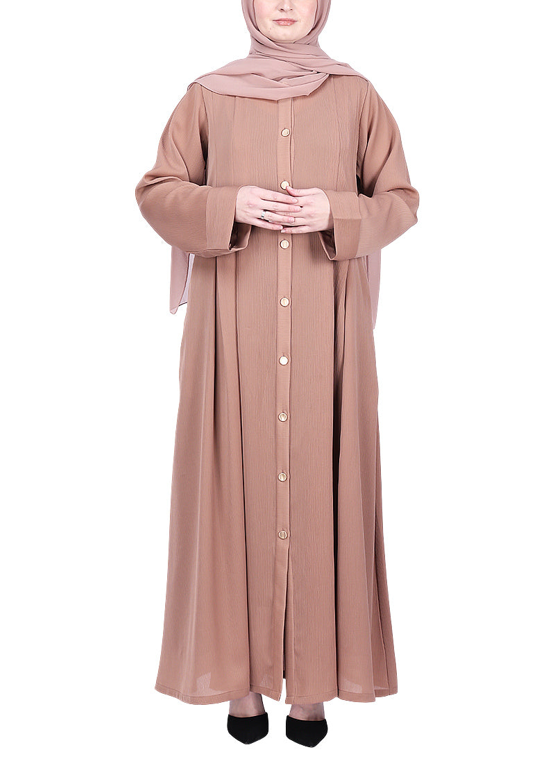 Being Muslims Simple n Stylish Beige Front Open Abaya