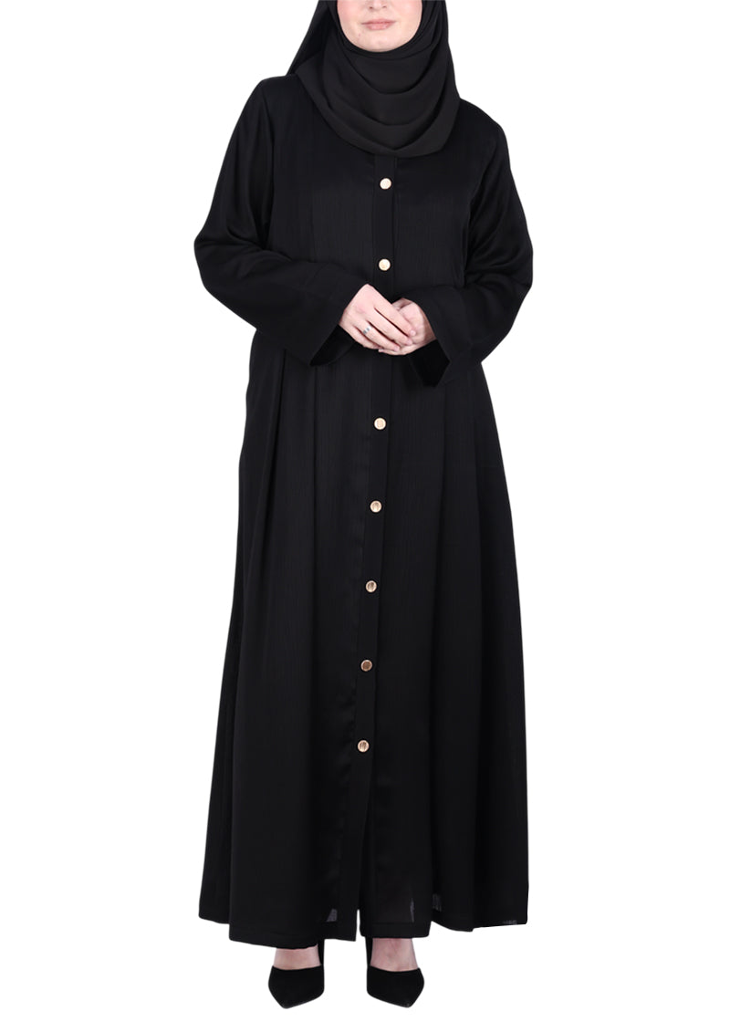 Being Muslims Simple n Stylish Black Front Open Abaya