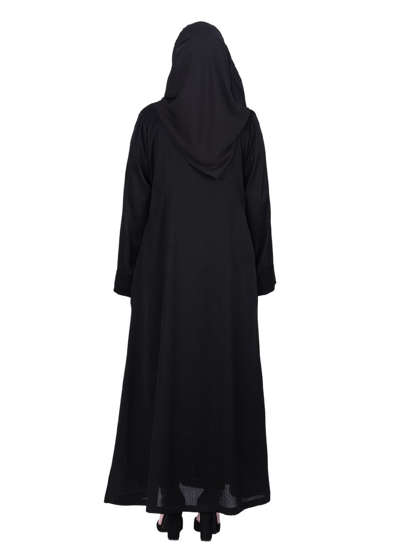 Being Muslims Simple n Stylish Black Front Open Abaya