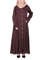 Being Muslims Simple n Stylish Brown Front Open Abaya