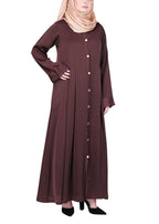 Being Muslims Simple n Stylish Brown Front Open Abaya