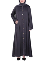Being Muslims Simple n Stylish Dark Grey Front Open Abaya