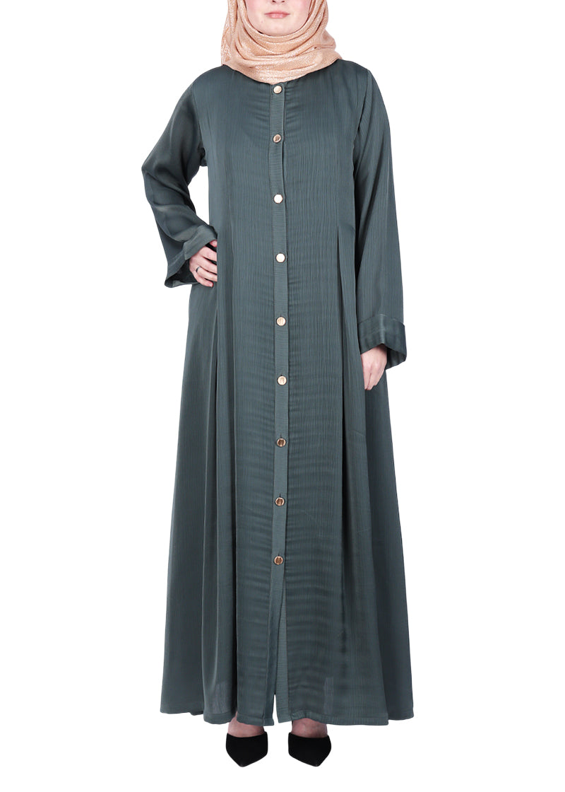 Being Muslims Simple n Stylish green Front Open Abaya