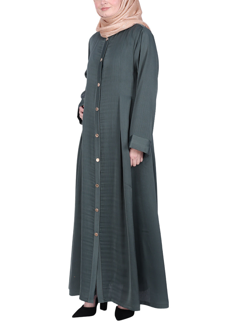 Being Muslims Simple n Stylish green Front Open Abaya