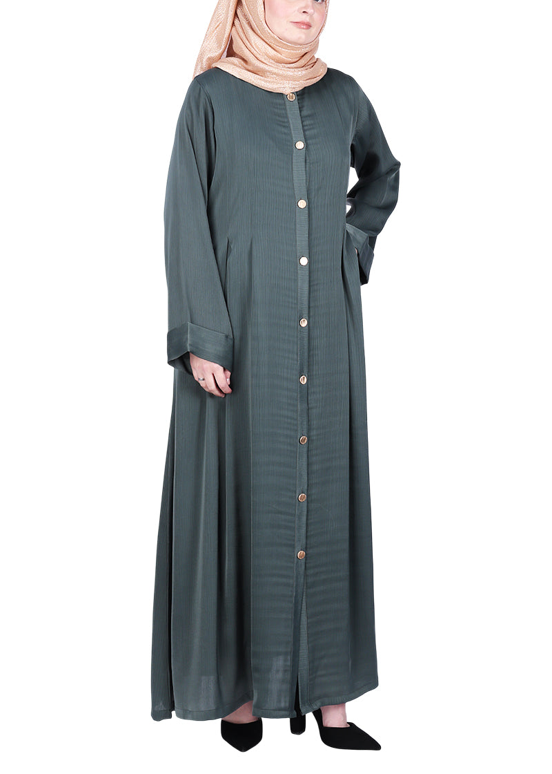 Being Muslims Simple n Stylish green Front Open Abaya