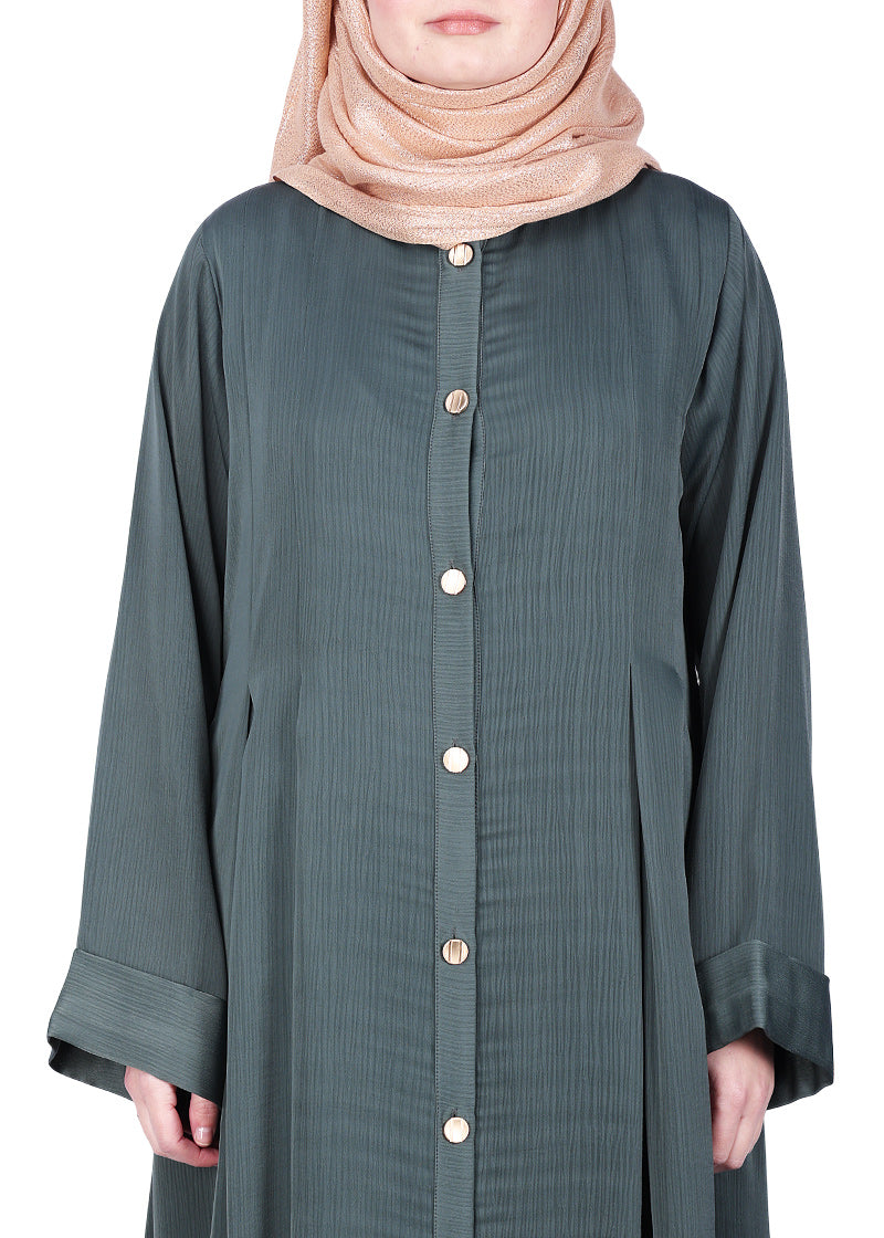 Being Muslims Simple n Stylish green Front Open Abaya
