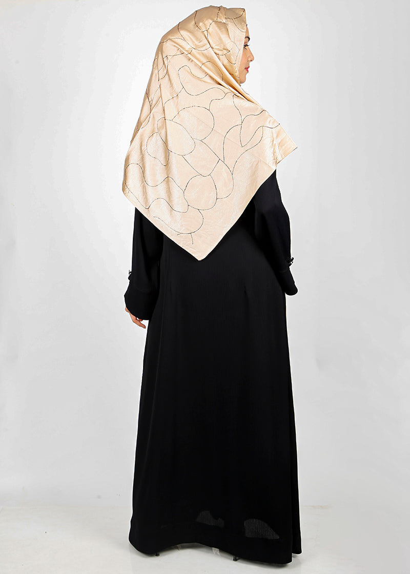 BeingMuslims Flowy Distinguished Black Abaya