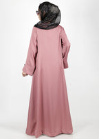 BeingMuslims Flowy Distinguished Onion Pink Abaya