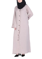 BeingMuslims Flowy Distinguished Light Beige Abaya