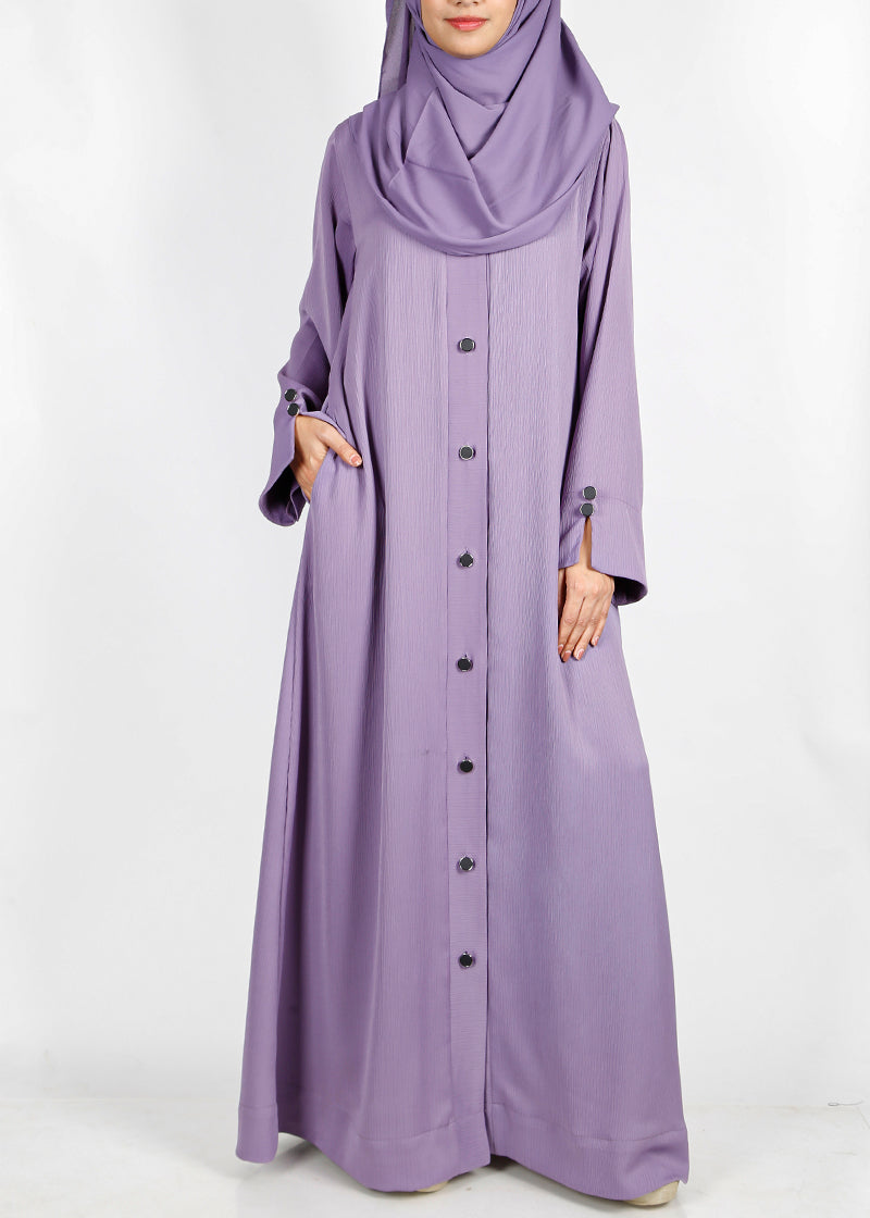 BeingMuslims Flowy Distinguished Violet Abaya