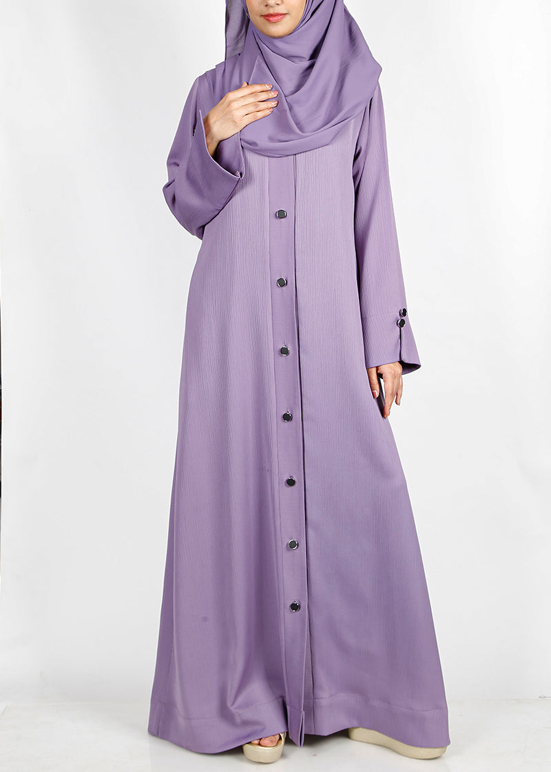 BeingMuslims Flowy Distinguished Violet Abaya