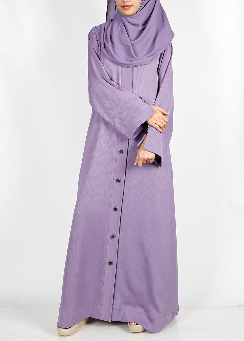 BeingMuslims Flowy Distinguished Violet Abaya