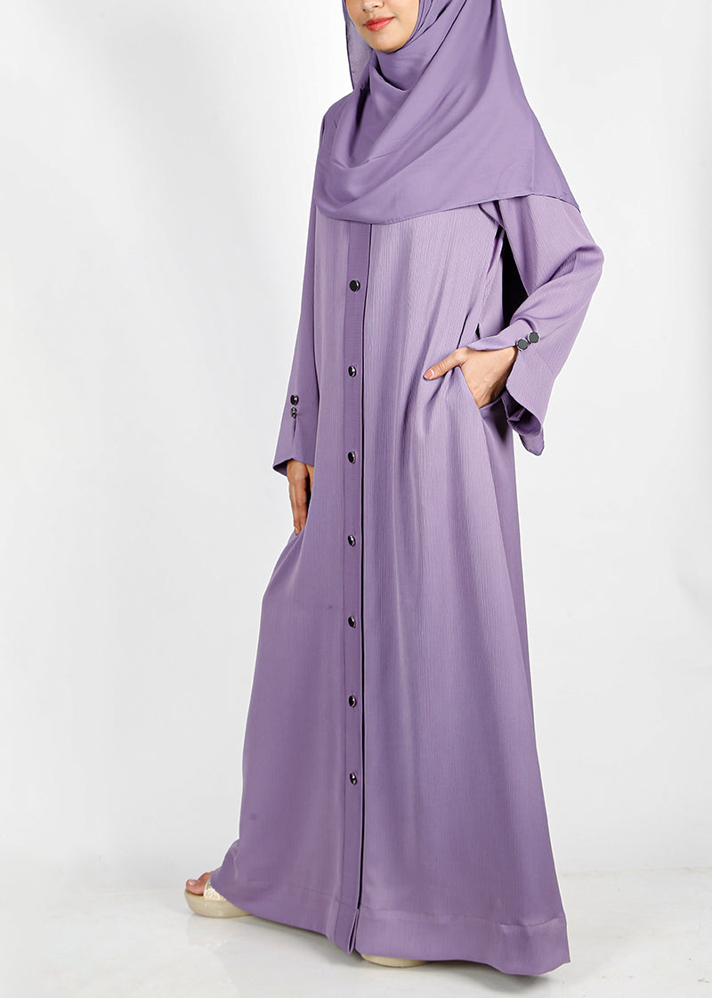BeingMuslims Flowy Distinguished Violet Abaya