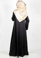 BeingMuslims Textured Elite Crush  Black Abaya