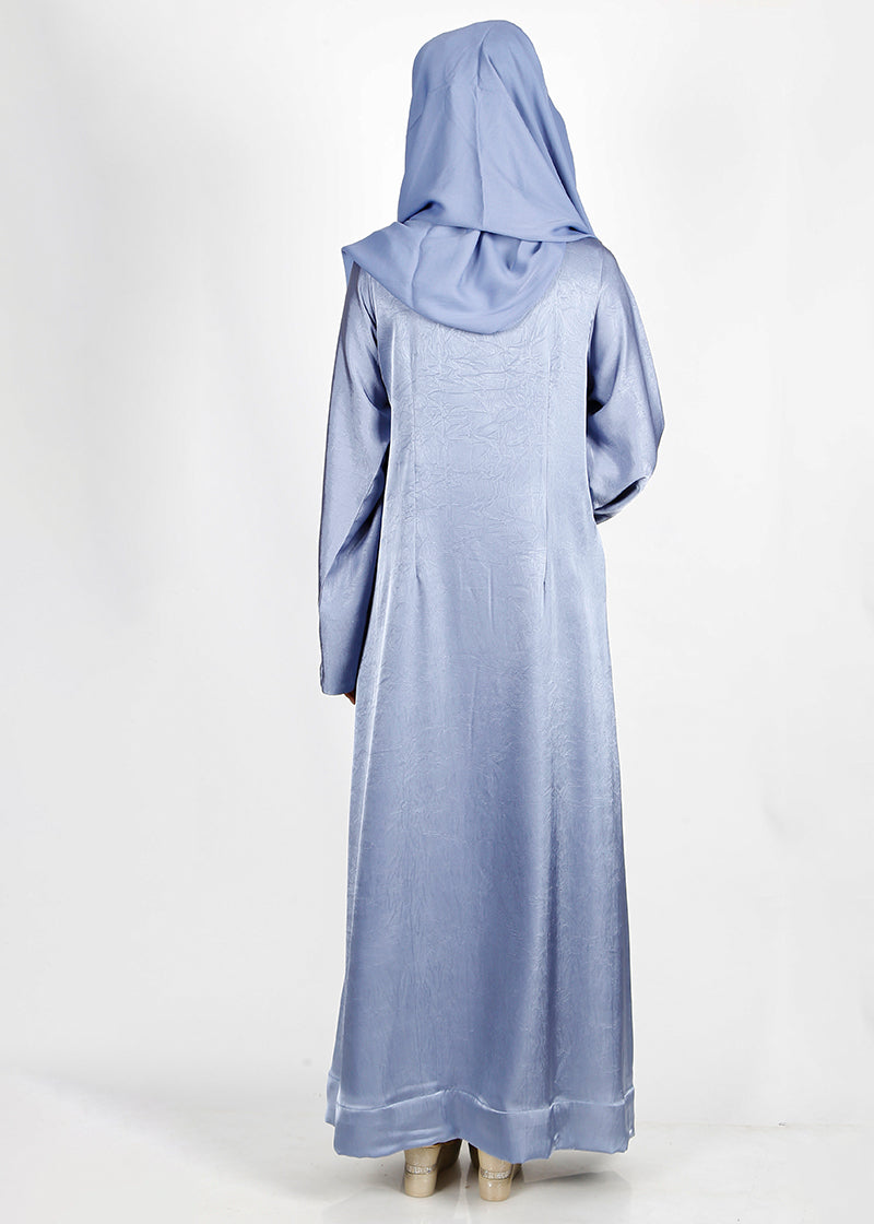 BeingMuslims Textured Elite Crush  Bluish Grey Abaya