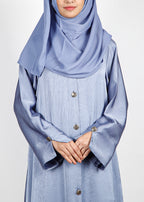BeingMuslims Textured Elite Crush  Bluish Grey Abaya