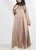 BeingMuslims Textured Elite Crush  Oak Brown Abaya