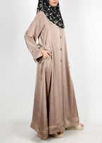 BeingMuslims Textured Elite Crush  Oak Brown Abaya