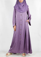 BeingMuslims Textured Elite Crush  Purple Abaya