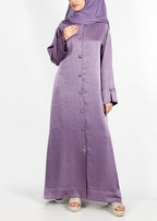 BeingMuslims Textured Elite Crush  Purple Abaya
