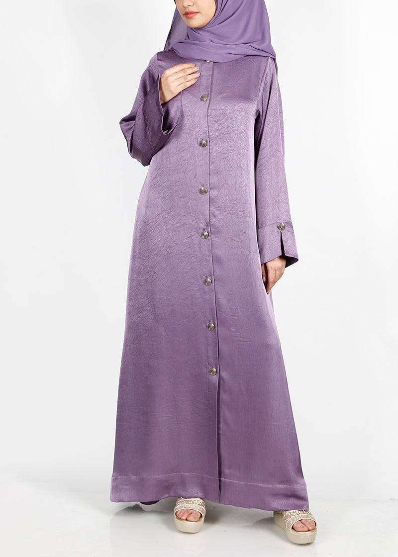 BeingMuslims Textured Elite Crush  Purple Abaya