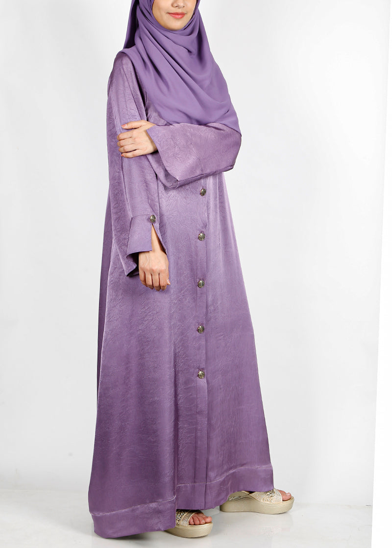 BeingMuslims Textured Elite Crush  Purple Abaya