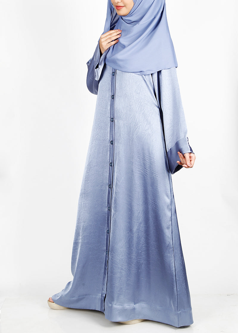 BeingMuslims Button-front Lustrous Abaya