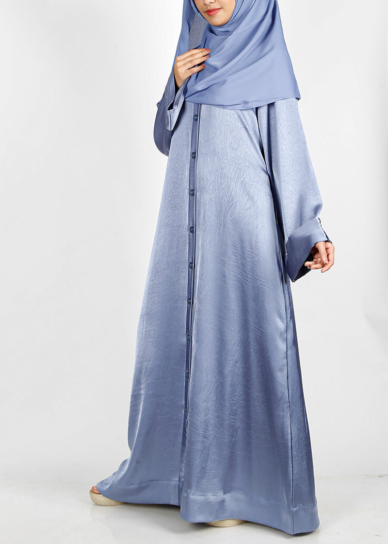 BeingMuslims Button-front Lustrous Abaya