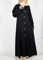 BeingMuslims Asymmetry Luxe Black Abaya