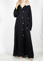 BeingMuslims Asymmetry Luxe Black Abaya