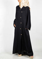 BeingMuslims Asymmetry Luxe Black Abaya