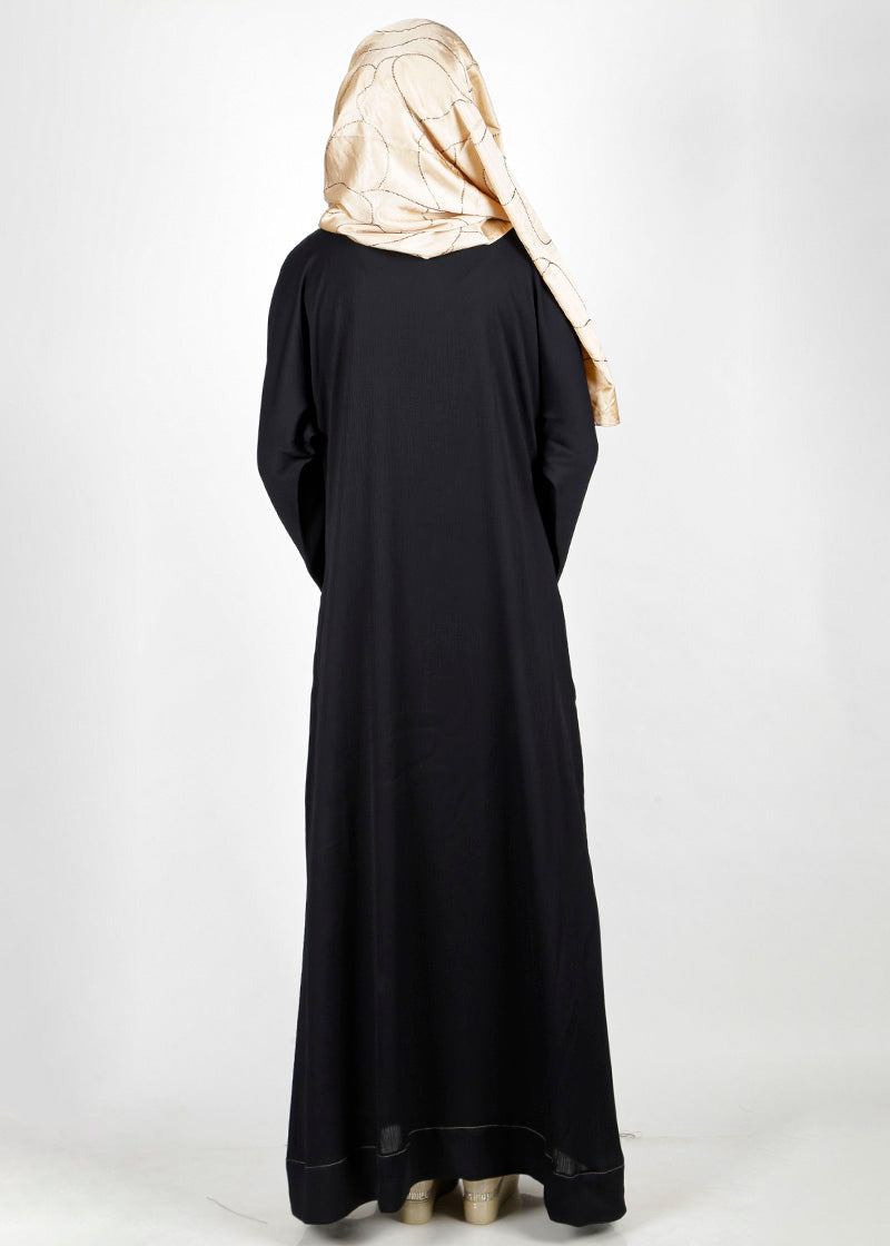 BeingMuslims Asymmetry Luxe Black Abaya