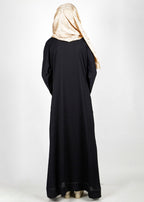 BeingMuslims Asymmetry Luxe Black Abaya