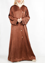 BeingMuslims Asymmetry Luxe Bronze Abaya