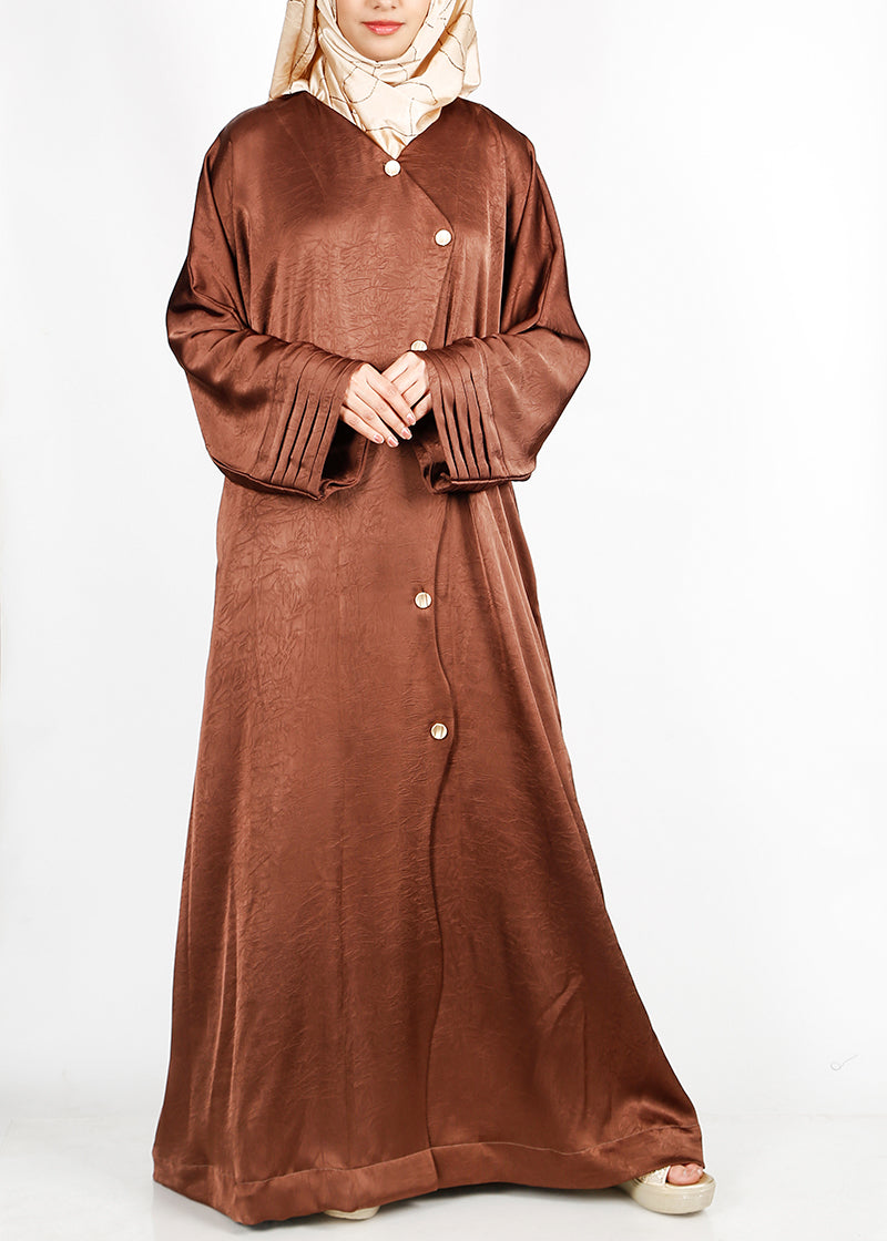 BeingMuslims Asymmetry Luxe Bronze Abaya