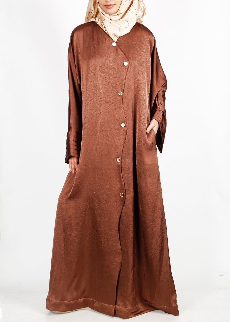 BeingMuslims Asymmetry Luxe Bronze Abaya