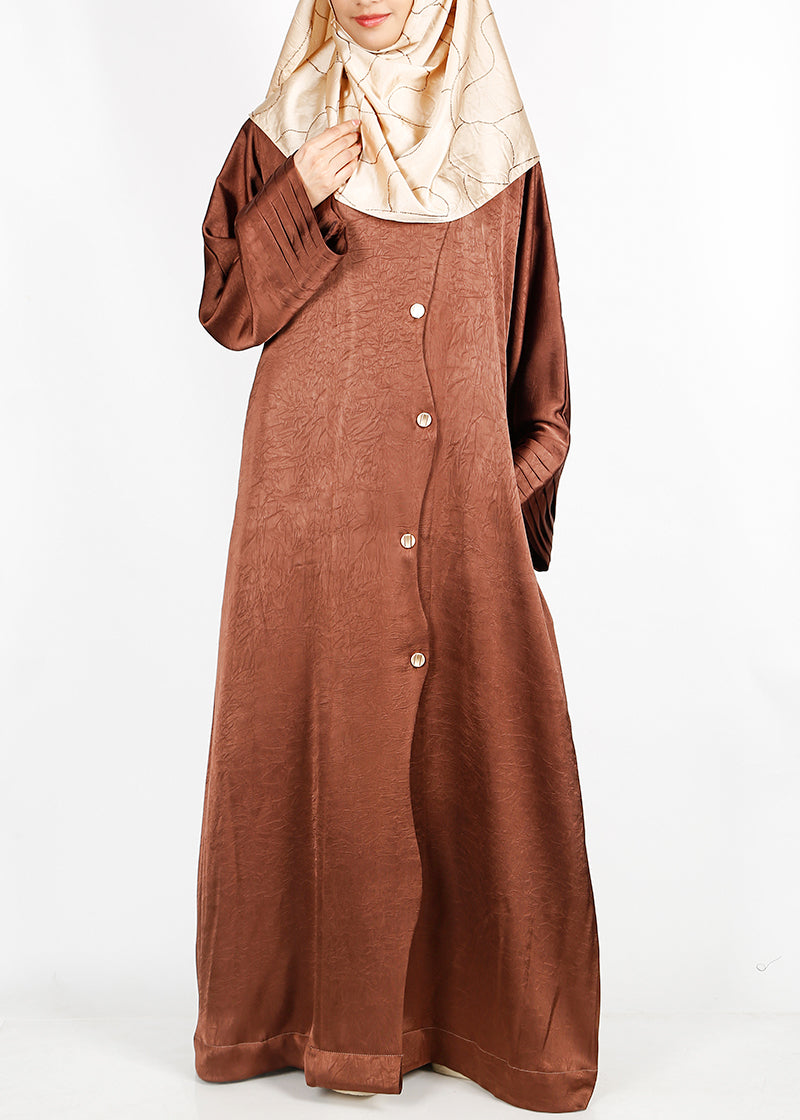 BeingMuslims Asymmetry Luxe Bronze Abaya