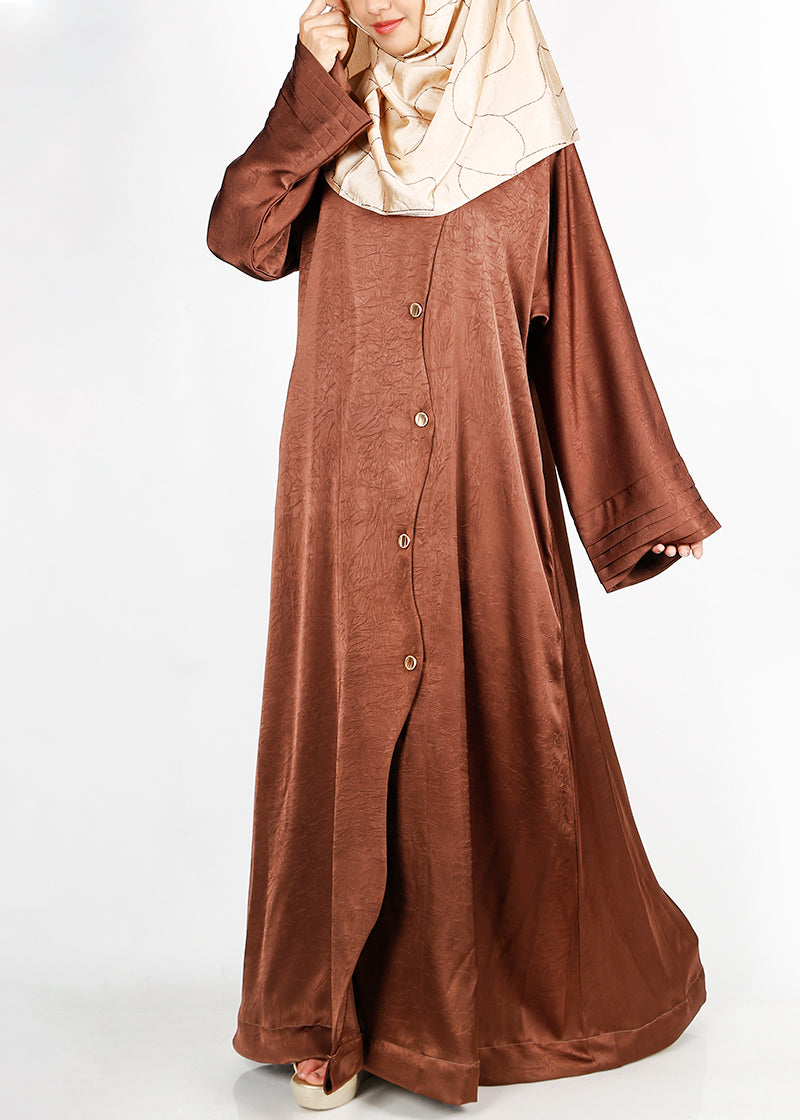 BeingMuslims Asymmetry Luxe Bronze Abaya
