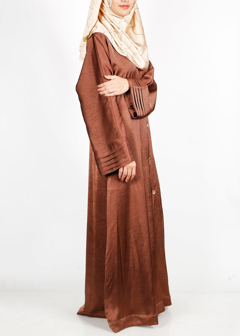 BeingMuslims Asymmetry Luxe Bronze Abaya
