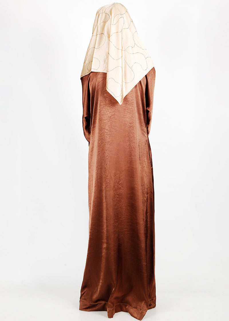 BeingMuslims Asymmetry Luxe Bronze Abaya