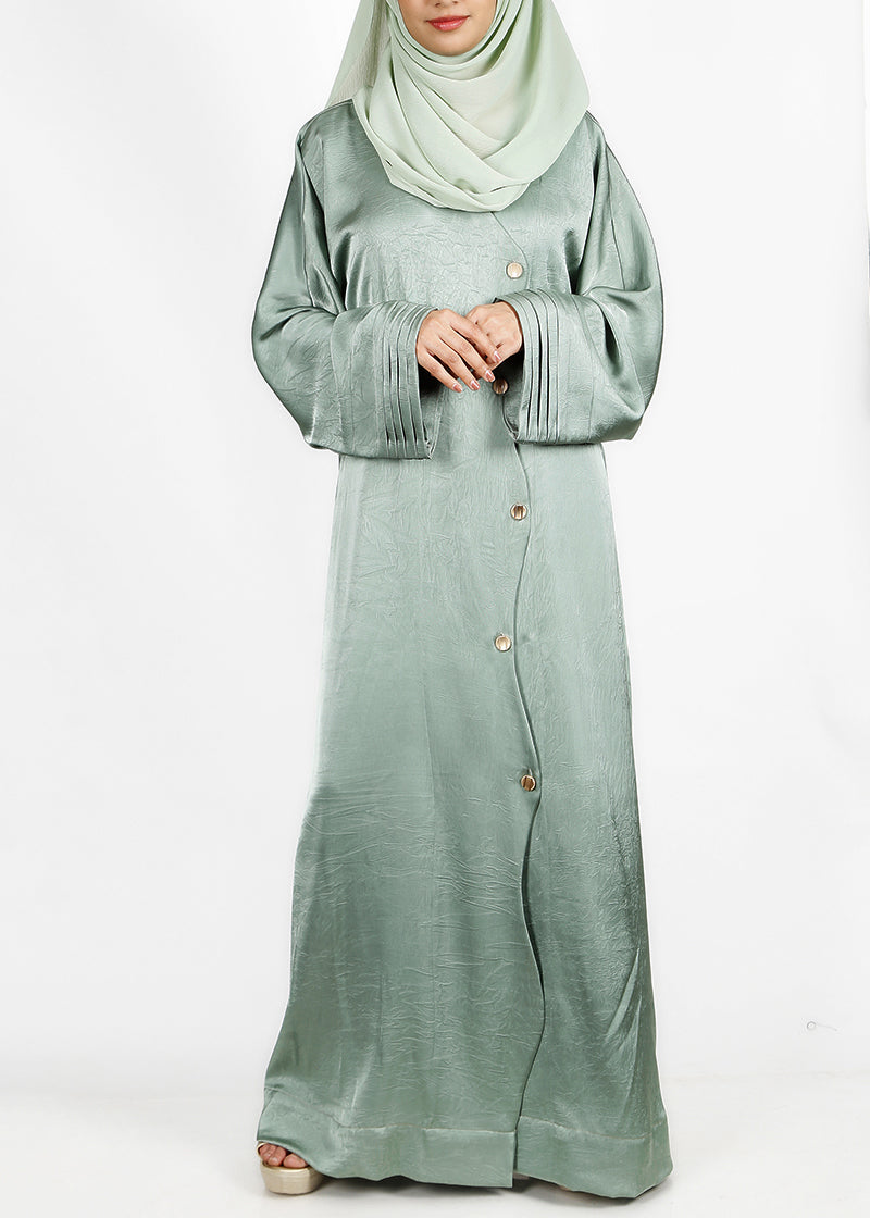 BeingMuslims Asymmetry Luxe Green Acqua Abaya