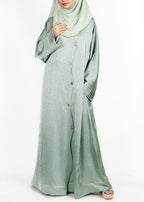 BeingMuslims Asymmetry Luxe Green Acqua Abaya