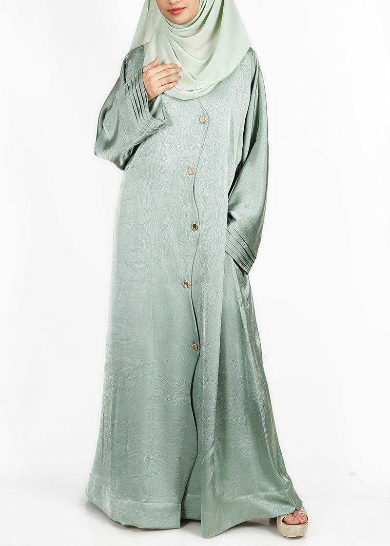 BeingMuslims Asymmetry Luxe Green Acqua Abaya