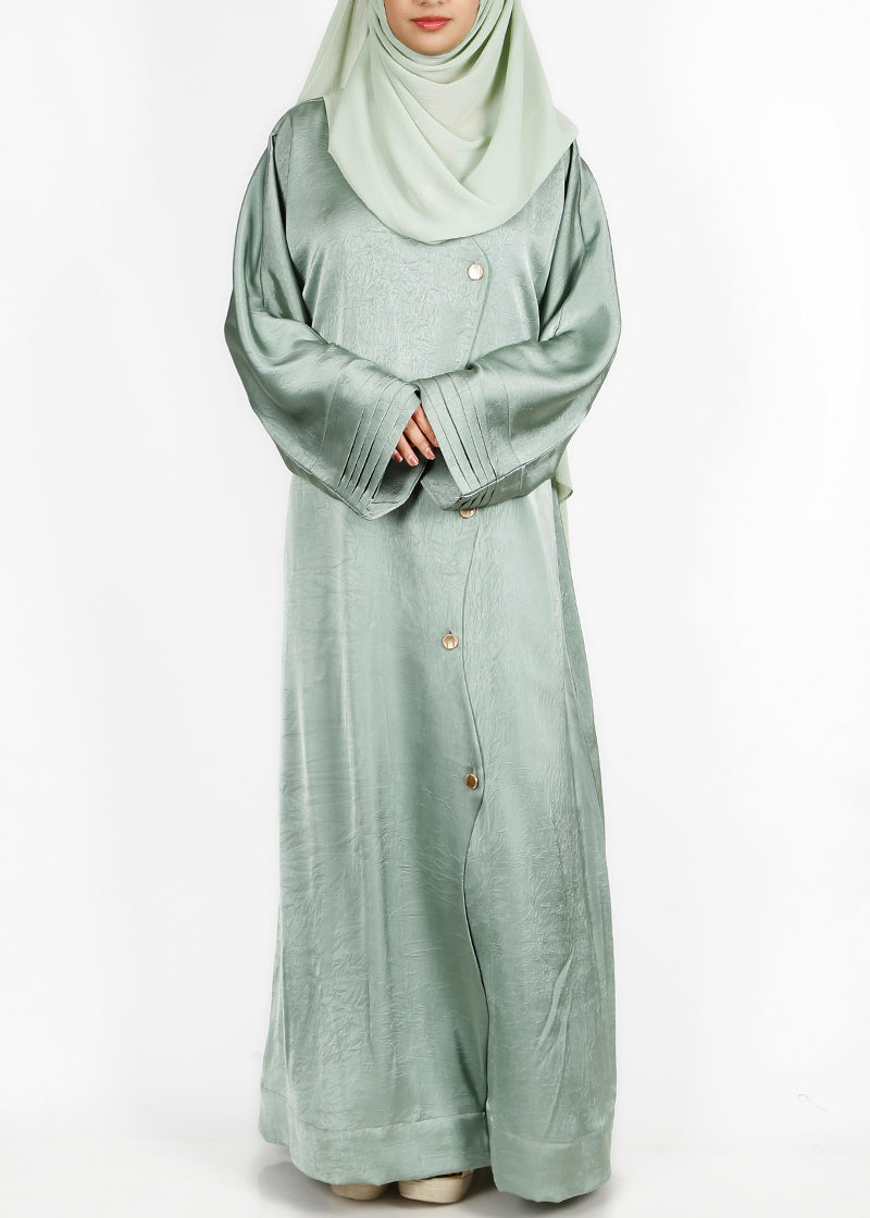 BeingMuslims Asymmetry Luxe Green Acqua Abaya