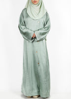 BeingMuslims Asymmetry Luxe Green Acqua Abaya