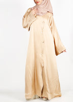 BeingMuslims Asymmetry Luxe Light Gold Abaya