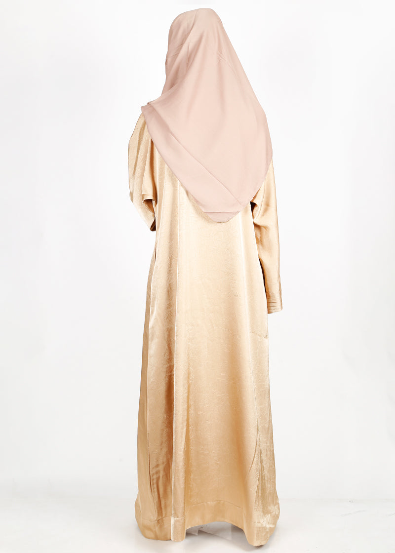 BeingMuslims Asymmetry Luxe Light Gold Abaya