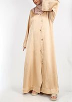 BeingMuslims Asymmetry Luxe Light Gold Abaya