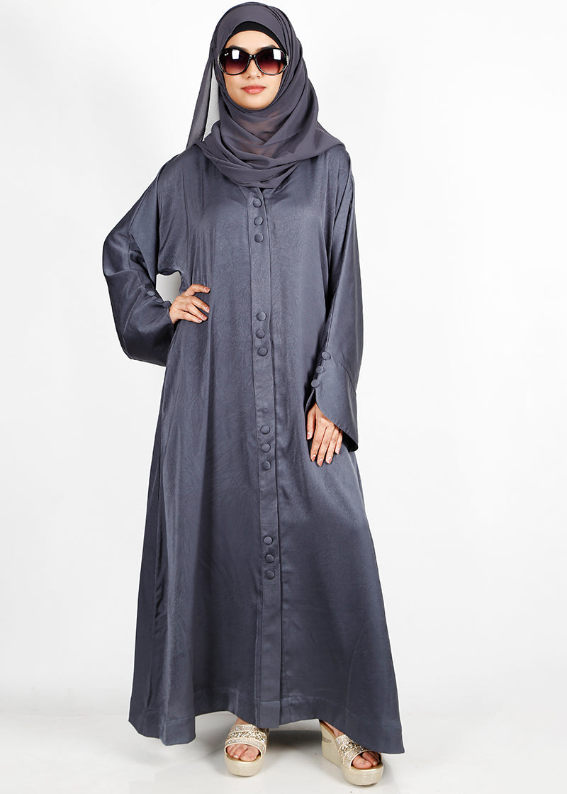 BeingMuslims Dark Grey Timeless Abaya in Marbella