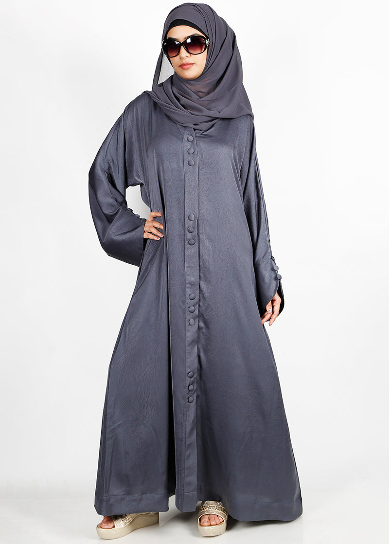 BeingMuslims Dark Grey Timeless Abaya in Marbella
